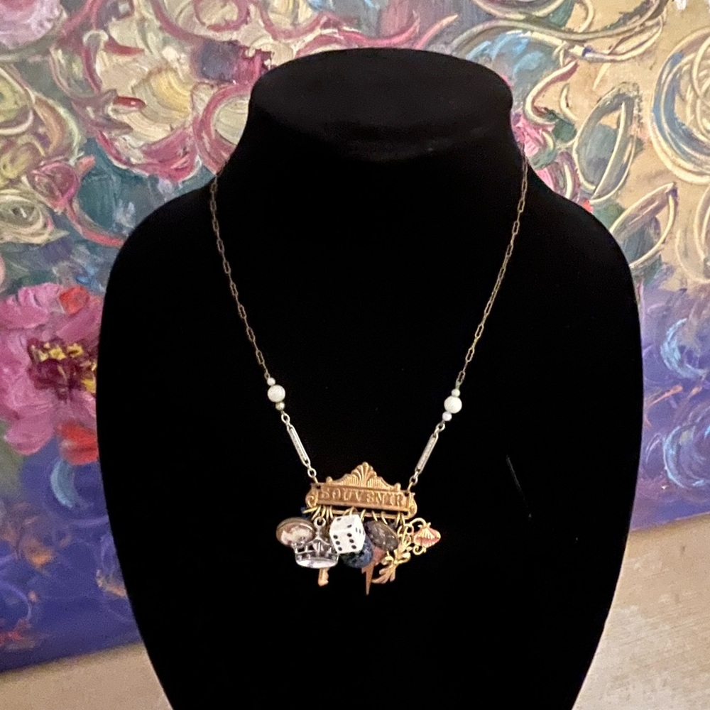 NECKLACE vintage Souvenir Handmade ONE OF A KIND - Picture 4 of 12